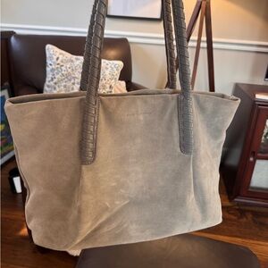 Aimee Kestenberg Designer Gray Suede Tote Bag